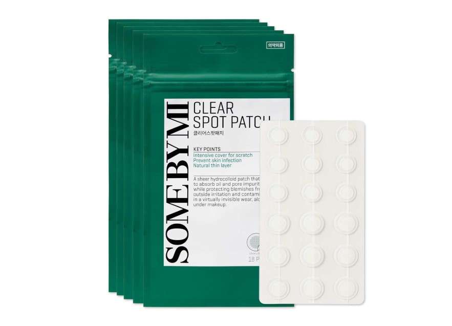SOME BY MI 30 Days Miracle Clear Spot Patch - Pack of 5, 90 Counts, 2 Size(10mm 45Counts, 12mm 45Counts) - Invisible Hydrocolloid Skin Trouble and Pimple Patch with No Irritation - Korean Skin Care
