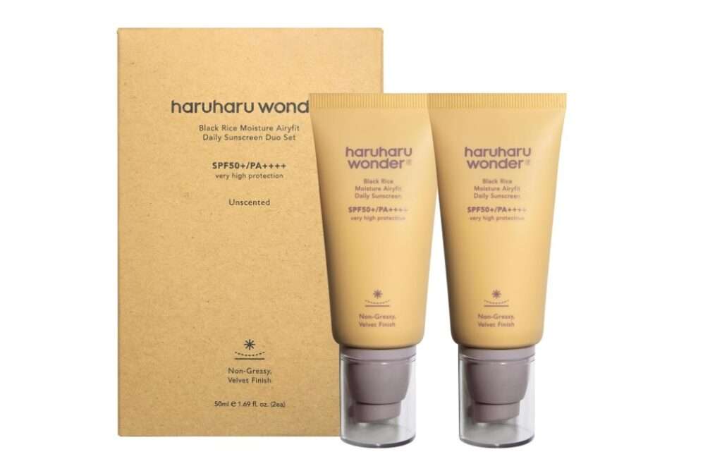 Haruharu Wonder Black Rice Moisture Airyfit Daily Sunscreen 1.69fl.oz (Pack of 2) 