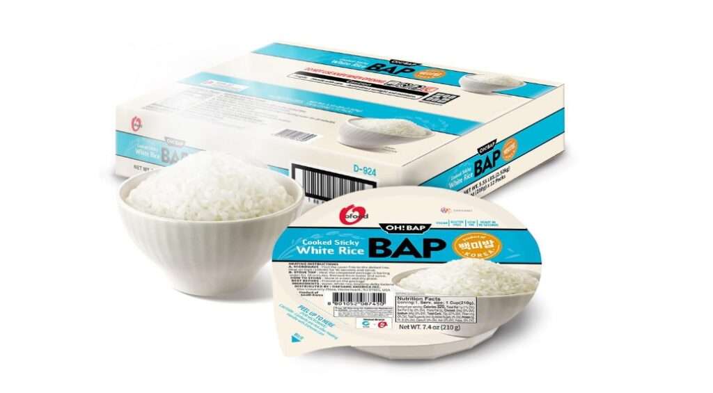 Premium Instant Rice | Sticky Sushi Rice | 0 Trans Fat/ 0 Cholesterol/ 0 Sodium | Ready in 90 Secs | Gluten-Free | Healthy Sticky White Rice Bowls (Bap) – [WHITE Rice |12 Pack] | Long Shelf Life - O'Food
