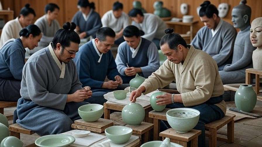 Artisans preserving hanji, celadon, and masks in a Korean workshop