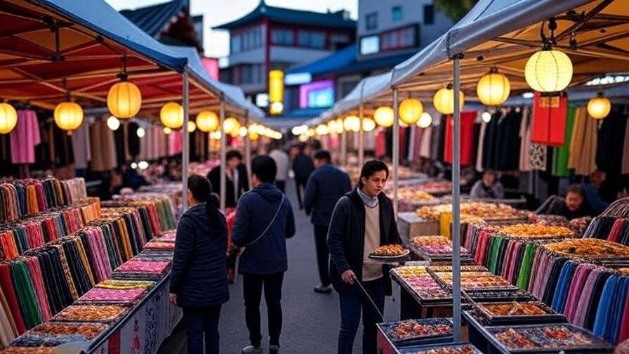 Bustling Gukje Market shopping scene in Busan, perfect for K-fashion in things to do in Busan Korea.