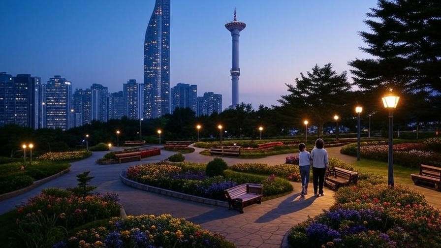 Panoramic view from Busan Tower in Yongdusan Park, iconic things to do in Busan Korea.