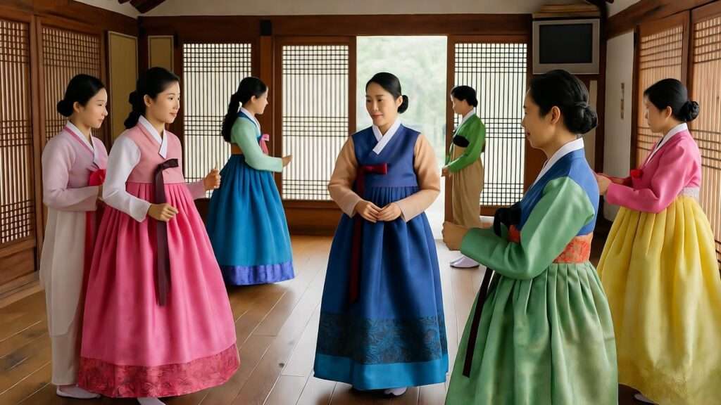 Hanbok dressing workshop at Darakhyu Hotel Incheon, showcasing traditional Korean culture for K-drama fans.