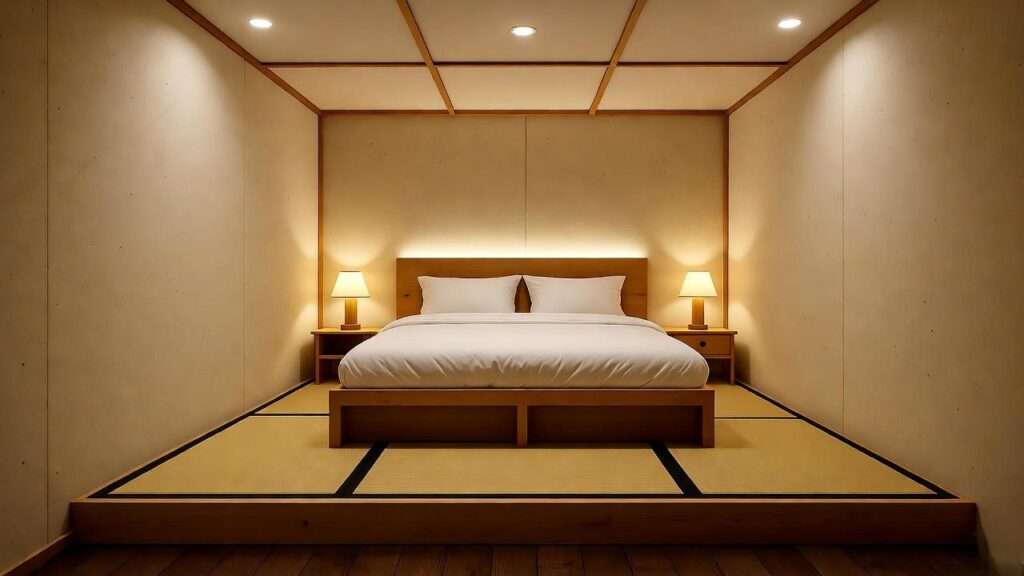 Cozy capsule room interior at Darakhyu Hotel Incheon with hanji decor and ondol heating, ideal for K-drama fans