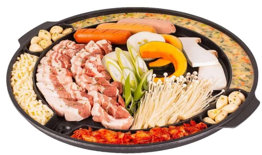 COOKKING - Master Grill Pan, Korean Traditional BBQ Grill Pan - Stovetop Nonstick Indoor/Outdoor Smokeless BBQ Cast Aluminum Grill Pan