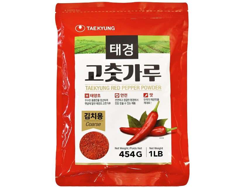 NONGSHIM TAEKYUNG Korean Chili Powder, Gochugaru Chili Flakes. Kimchi Powder (Flake, 1lb) - 100% Red Pepper Flakes for Korean & Asian Food. MSG Free.