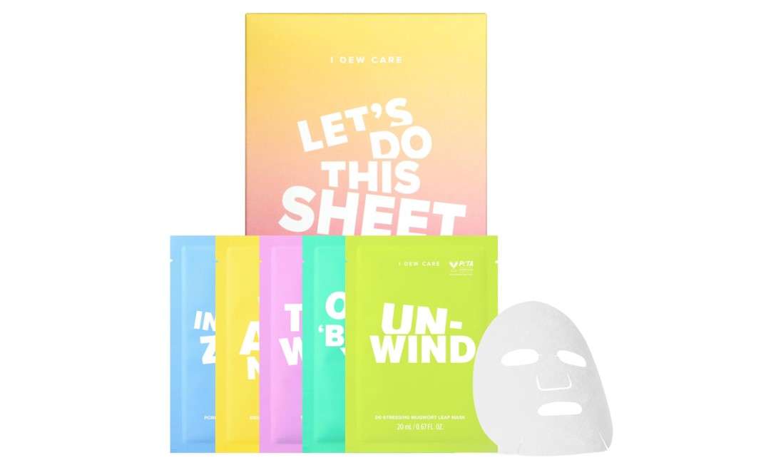 I DEW CARE Collagen Face Mask Variety Pack - 5 Days Facial Masks Skincare Korean | Hydrating Collagen Face Mask, Moisturizing Skin Care, Korean Sheet Masks for Women, Facial Skincare Pack, 5EA 