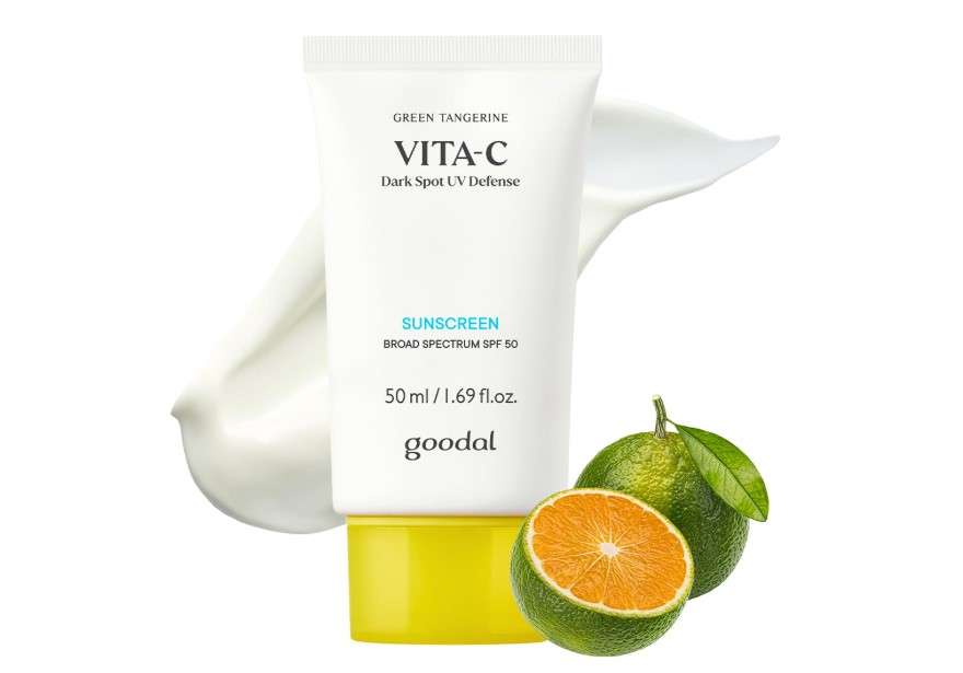 Goodal Green Tangerine Vita-C Dark Spot UV Defense Sunscreen SPF 50, Daily Skin Care Korean Sunscreen for Face, Broad spectrum, No White Cast (1.69 fl oz / 50ml)
