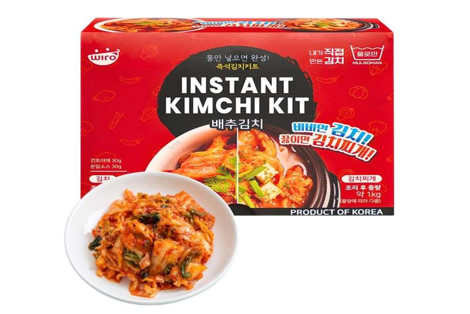 Korean instant kimchi DIY kit, spicy and sour flavor, just add water, 6 servings, easy 5-minute prep, perfect for kimchi stew (jjigae)