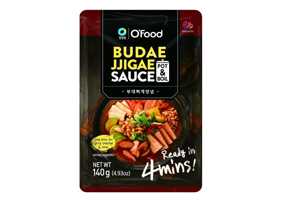 Chung Jung One O'Food Gourmet Korean Stew & Stir-Fry Sauce, Deep & Rich Sauce Base, Ready-To-Eat, Flavor Enhancer, 140g (Budae Jjigae (Spicy Sausage & Ham), 140g)
