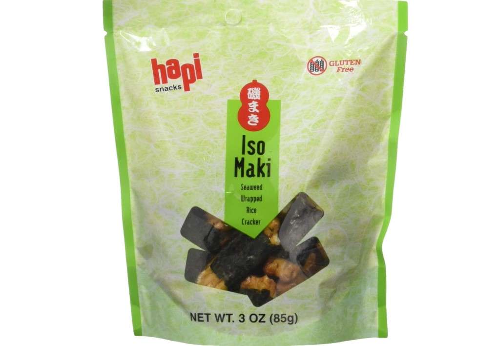 HAPI Gluten-Free Iso Maki Seaweed-Wrapped Rice Crackers, 3 Ounce (Pack of 12)