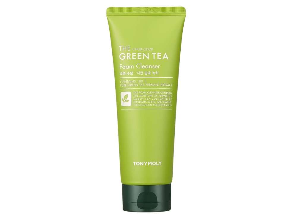 TONYMOLY The Chok Chok Green Tea Foaming Facial Cleanser for Women & Men, Hydrating Face Cleanser, Korean Skincare, Green Tea Face Wash 