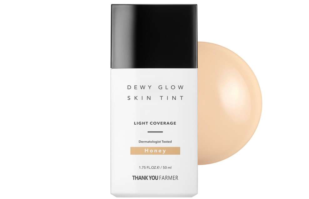 THANK YOU FARMER Dewy Glow Skin Tint, Long-Lasting Tinted Moisturizer, Light coverage, Vitamin B3, Niacinamide, Adenosine, Korean Beauty Makeup Dermatologist Tested, Honey, 1.75 fl oz