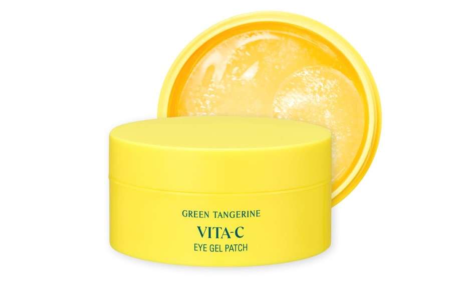 GOODAL Green Tangerine Vitamin C Eye Patches 60 Sheets – Hydrating Gel Under Eye Masks for Tired Puffy Eyes, Korean Skincare, Glass Skin Look, Daily Self Care Essentials