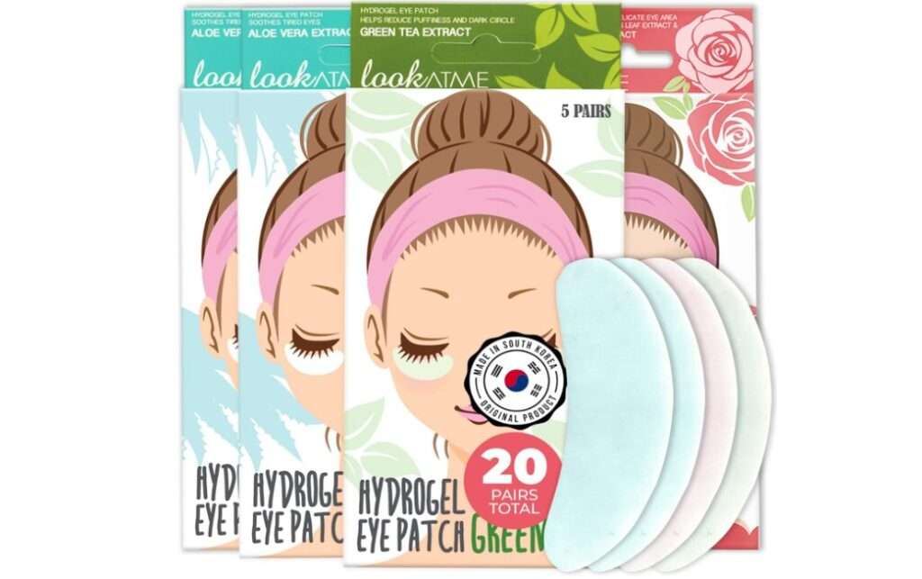 Under Eye Patches for Dark Circles and Puffiness (20 Pairs) - Korean Skin Care Caffeine Collagen Eye Patches for Puffy Eyes -Hydrogel Eye Patch - Under Eye Mask - Aloe Vera Rose Green Tea Gel Eye Pads