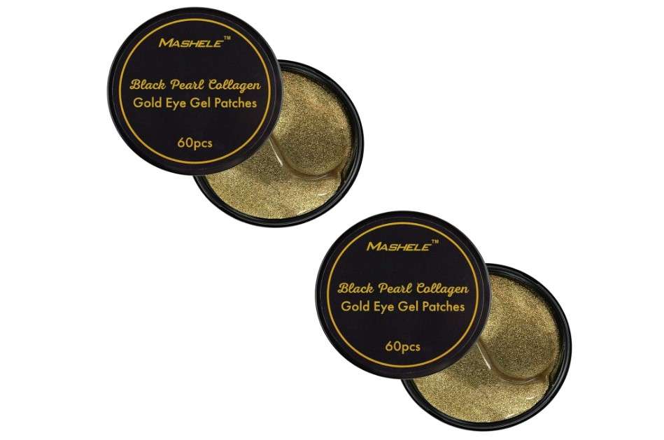 Korean 2pack Under Eye Patches 24K Gold Black Pearl Mask Anti-Aging Hyaluronic Acid Collagen Neck Forehead Laugh Line Pad Reducing Dark Circles & Wrinkles Treatment (120pcs, gold eye patches)