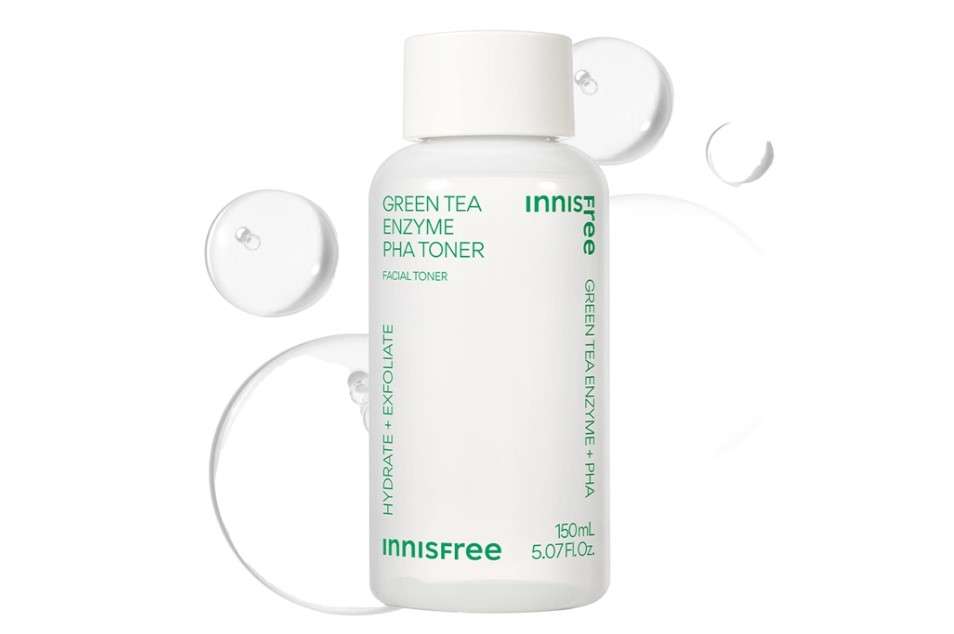 innisfree Green Tea Enzyme PHA Toner with Hyaluronic Acid, Hydrating Korean Exfoliating Essence for Smooth, Glowing Skin 