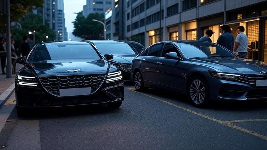 Hyundai Genesis G80 and Honda Accord near a K-drama film set in Seoul