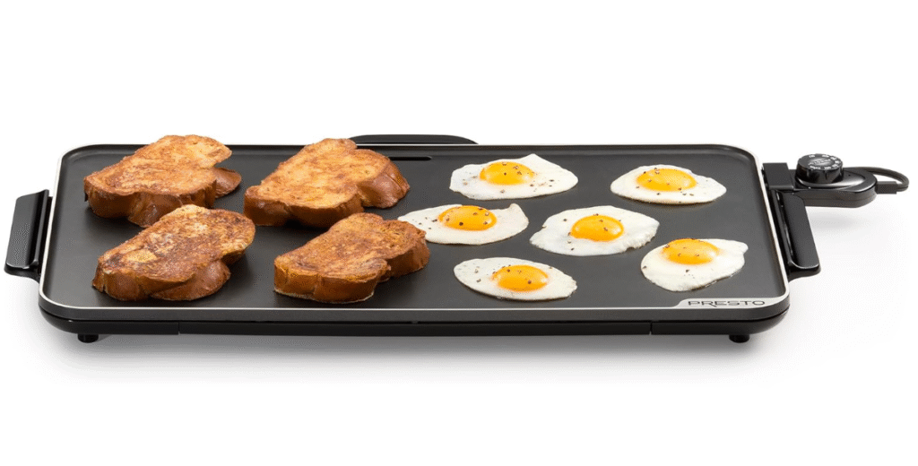 Presto 07072 22-Inch Extra Large Griddle, 22"x 13", Low Profile Design, Ceramic Nonstick, Black