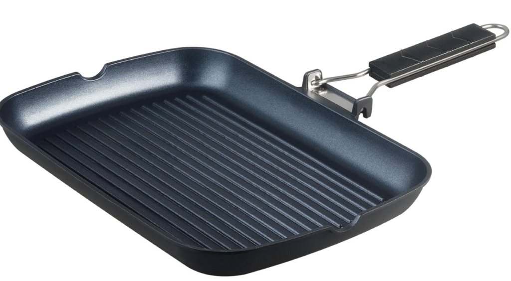 SKITCHN Grill Pan with Folding Handle, Nonstick Indoor BBQ Grilling Pan - 13 9IN