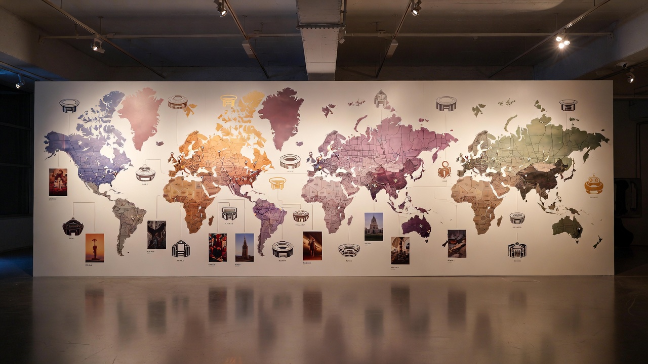 Pioneer timeline wall highlighting J-Hope's historic world tour achievements in 'AND WHAT?' exhibition