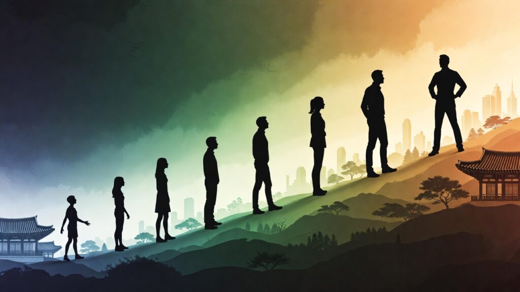 Evolution timeline of BTS ideal types from debut to 2025