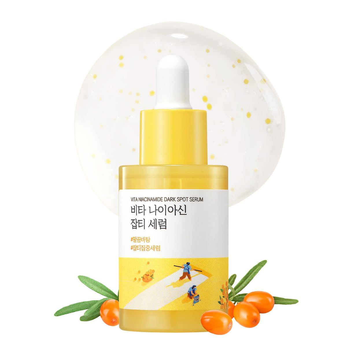 ROUND LAB Vita Niacinamide Dark Spot Serum 1.01 Fl Oz, Radiance-Boosting and Dark Spot Correcting Face Serum with Vitamin C, Improves Uneven Skin Tone, and Enhances Skin Clarity, Korean Skincare