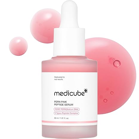 medicube PDRN Pink Peptide Serum with Rose PDRN | Vegan Pink Glow Serum with Peptides & Niacinamide for Hydration & Firm-Looking Skin
