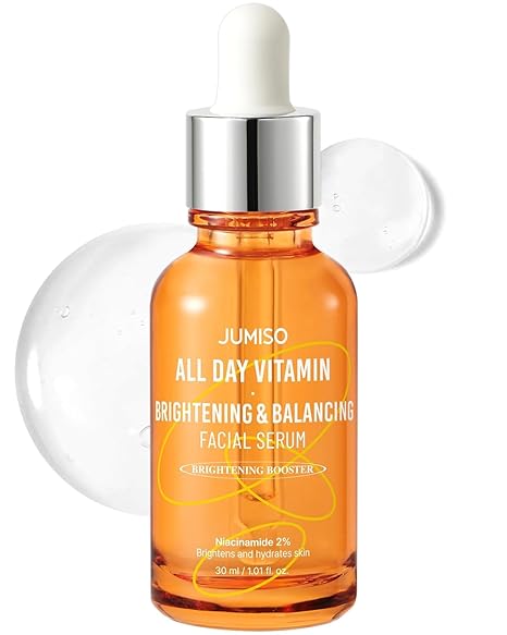 JUMISO All Day Vitamin Serum, Brightening & Balancing Facial Serum, Gift, Vitamin C, A, B, D, E , Serum with Vitamin, Korean Skincare, Skin brightening, soothing, Vegan serum,