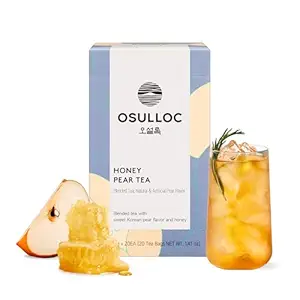 OSULLOC Honey Pear Tea (Sweet Pear & Honey Flavor), Iced tea bags Fruit tea Blend, Premium Teabags from Jeju Island, 20 count