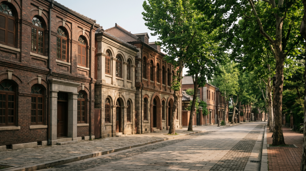 Historic colonial-era brick buildings in Incheon Open Port Modern Architecture Zone South Korea