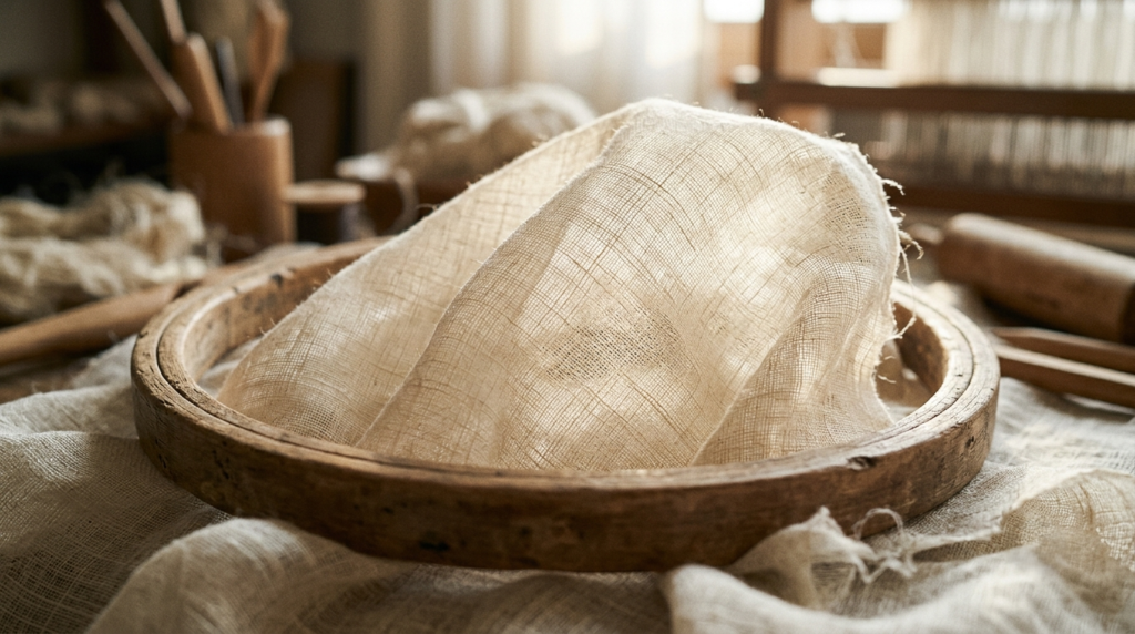 Handwoven Korean ramie mosi fabric with breathable texture