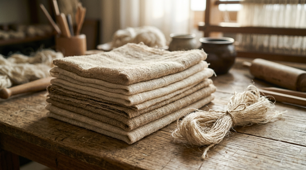 Traditional Korean hemp sambe fabric and raw fiber